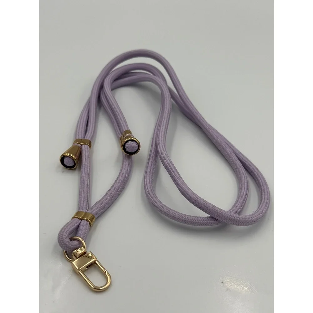 Lilac Purple Braided Crossbody Phone Lanyard Strap Gold Tone Hardware Adjustable